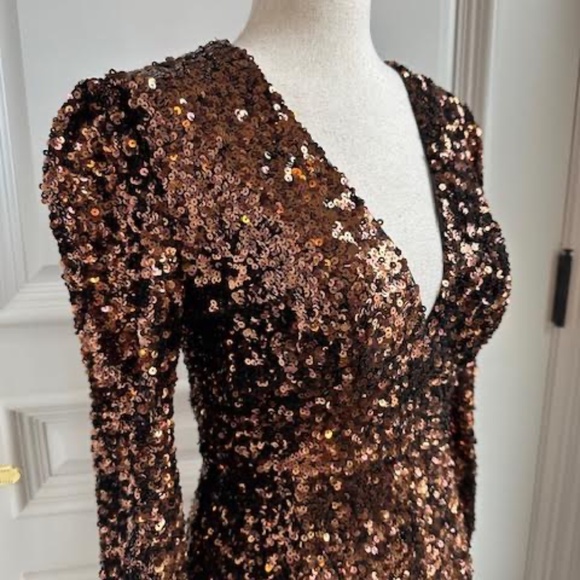 Copper Sequined Dress - Picture 4 of 4